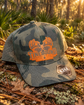 Tinebound camouflage mesh-back hat with the Tinebound logo